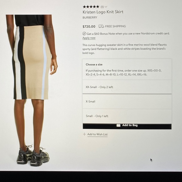 Burberry Kristen Logo Merino Wool Skirt XS US 2-4 - Picture 4 of 14